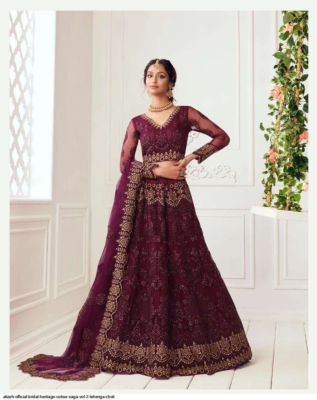 Bridal Heritage Colours Saga Vol-2 By Alizeh Beautiful Colorful Fancy Wedding Collection Occasional Wear & Party Wear Net Lehengas At Wholesale Price