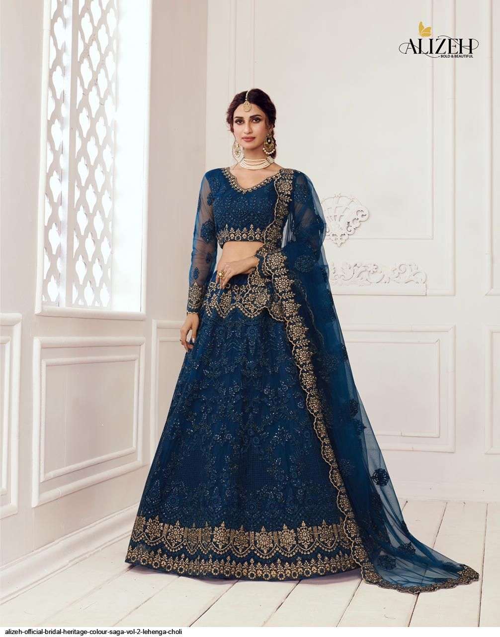 Bridal Heritage Colours Saga Vol-2 By Alizeh Beautiful Colorful Fancy Wedding Collection Occasional Wear & Party Wear Net Lehengas At Wholesale Price