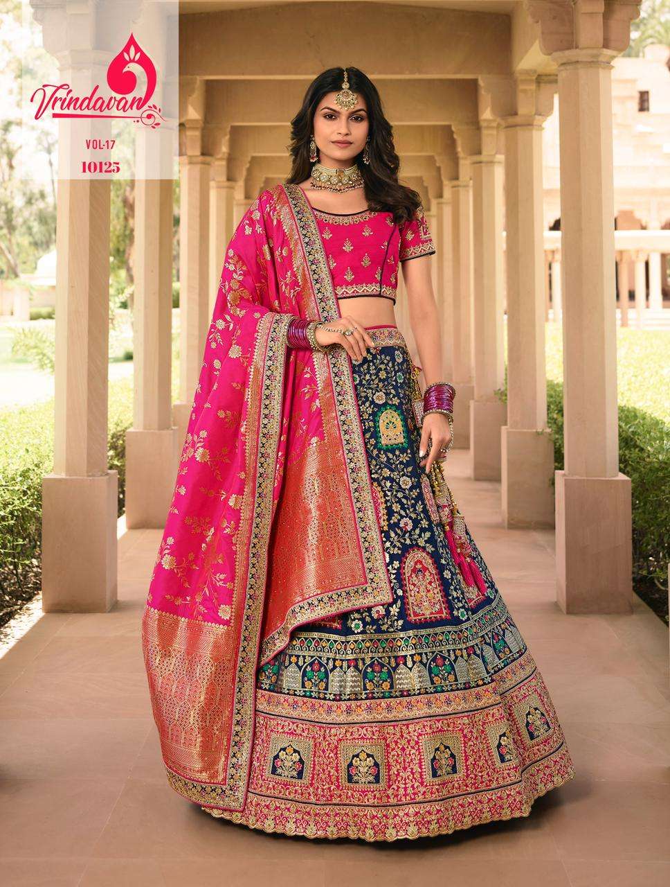 VRINDAVAN VOL-17 BY VRINDAVAN 10118 TO 10126 SERIES INDIAN TRADITIONAL WEAR COLLECTION BEAUTIFUL STYLISH FANCY COLORFUL PARTY WEAR & OCCASIONAL WEAR FANCY SAREES AT WHOLESALE PRICE
