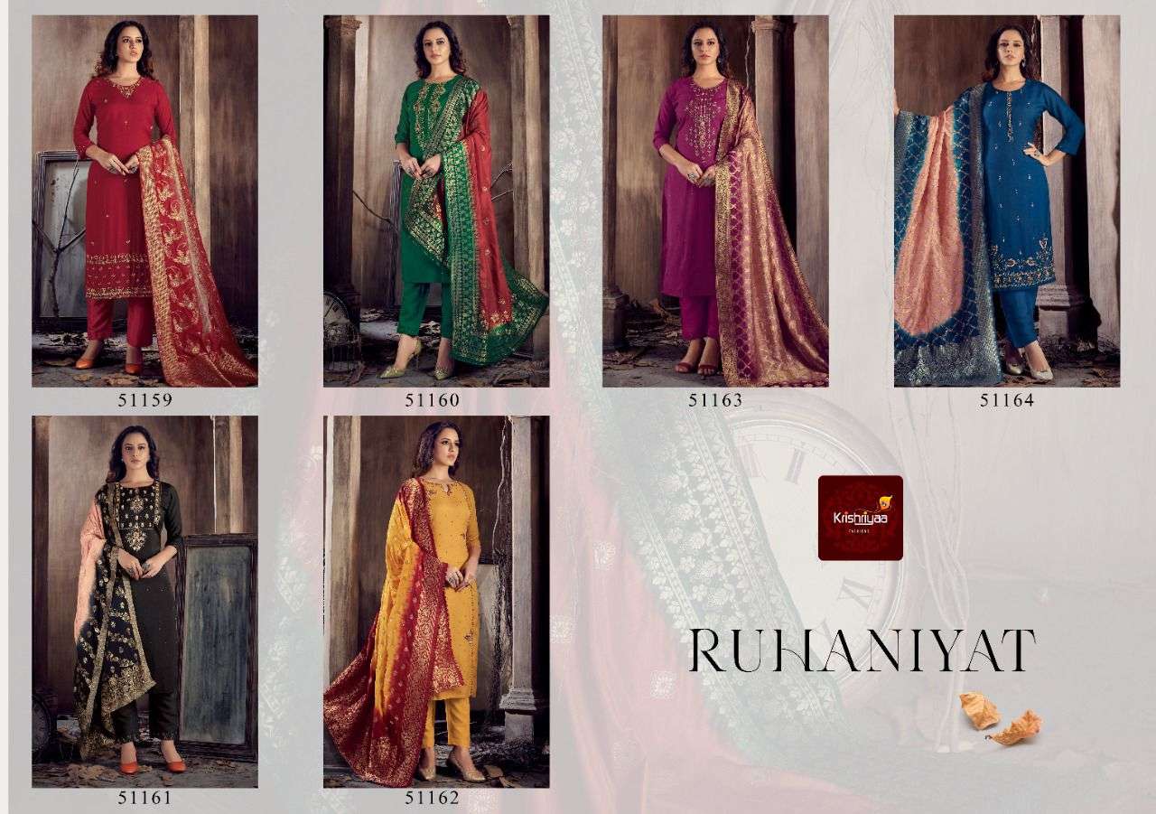 RUHANIYAT BY KRISHRIYAA 51159 TO 51164 SERIES BEAUTIFUL SUITS COLORFUL STYLISH FANCY CASUAL WEAR & ETHNIC WEAR PURE VISCOSE DRESSES AT WHOLESALE PRICE