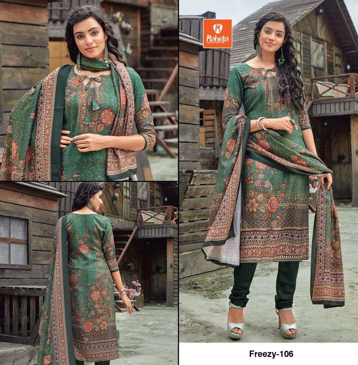 FREEZY BY RAHEJA 101 TO 109 SERIES BEAUTIFUL STYLISH SHARARA SUITS FANCY COLORFUL CASUAL WEAR & ETHNIC WEAR & READY TO WEAR PASHMINA DIGITAL PRINTED DRESSES AT WHOLESALE PRICE