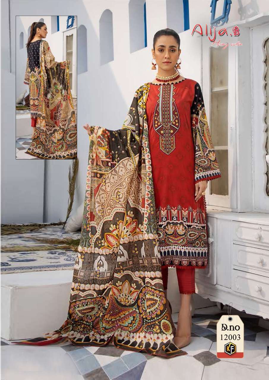 ALIJA.B VOL-12 BY KEVAL FAB 12001 TO 12006 SERIES BEAUTIFUL SUITS COLORFUL STYLISH FANCY CASUAL WEAR & ETHNIC WEAR HEAVY COTTON PRINT DRESSES AT WHOLESALE PRICE