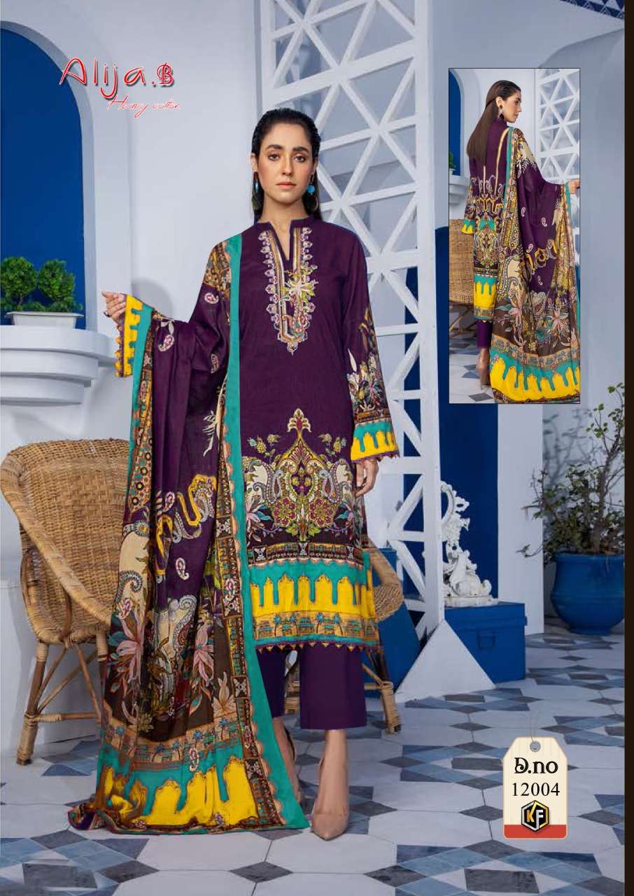 ALIJA.B VOL-12 BY KEVAL FAB 12001 TO 12006 SERIES BEAUTIFUL SUITS COLORFUL STYLISH FANCY CASUAL WEAR & ETHNIC WEAR HEAVY COTTON PRINT DRESSES AT WHOLESALE PRICE