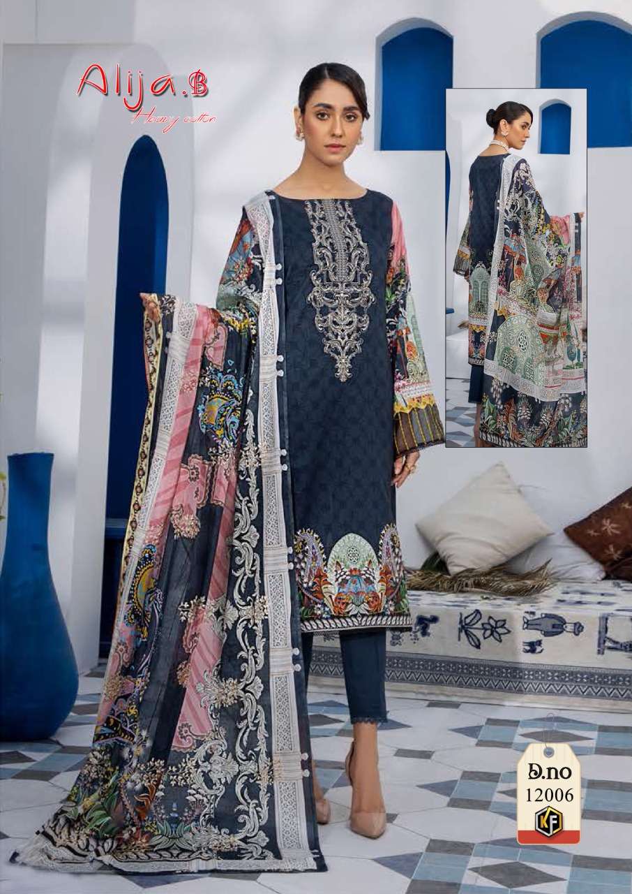 ALIJA.B VOL-12 BY KEVAL FAB 12001 TO 12006 SERIES BEAUTIFUL SUITS COLORFUL STYLISH FANCY CASUAL WEAR & ETHNIC WEAR HEAVY COTTON PRINT DRESSES AT WHOLESALE PRICE