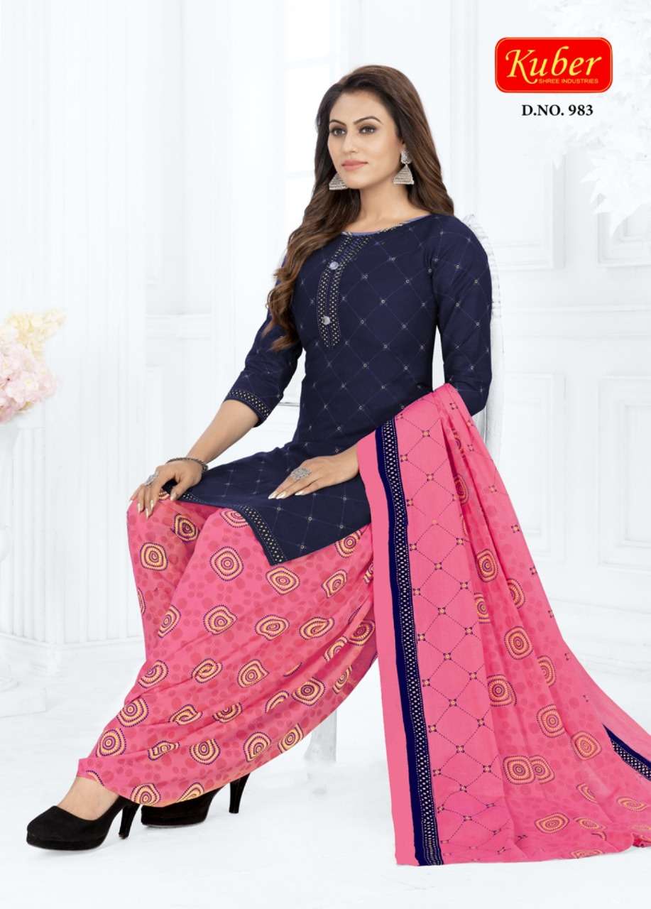 GEET PATIYALA VOL-9 BY KUBER 981 TO 992 SERIES BEAUTIFUL STYLISH SUITS FANCY COLORFUL CASUAL WEAR & ETHNIC WEAR & READY TO WEAR HEAVY COTTON PRINTED DRESSES AT WHOLESALE PRICE