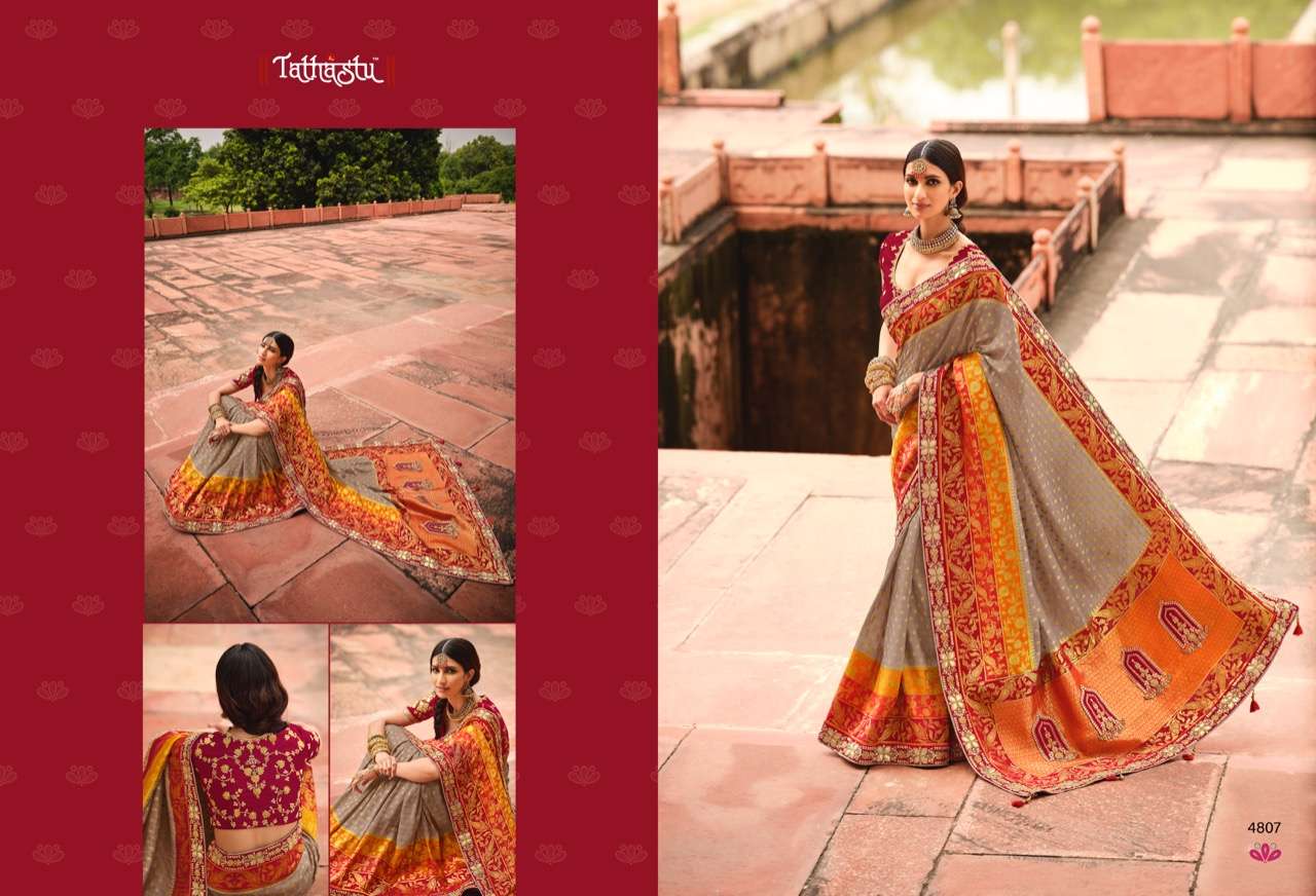 Tathastu 4800 Series By Tathastu 4801 To 4809 Series Indian Traditional Wear Collection Beautiful Stylish Fancy Colorful Party Wear & Occasional Wear Fancy Sarees At Wholesale Price