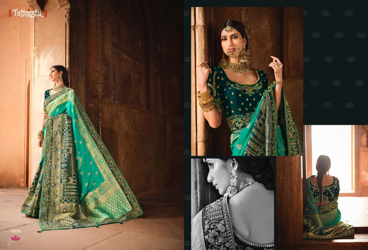 Tathastu 4800 Series By Tathastu 4801 To 4809 Series Indian Traditional Wear Collection Beautiful Stylish Fancy Colorful Party Wear & Occasional Wear Fancy Sarees At Wholesale Price