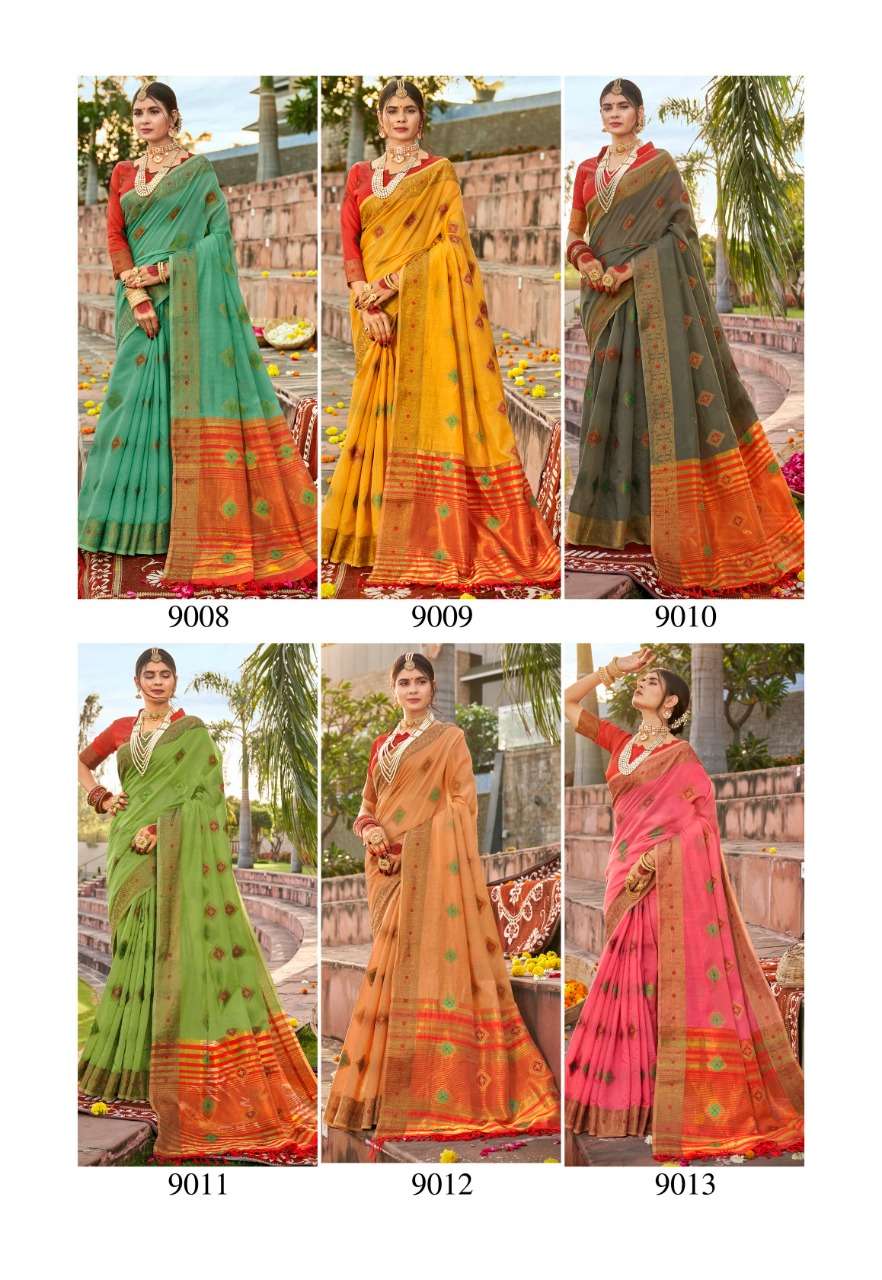 SILK PALACE VOL-2 BY SIDDHARTH 9008 TO 9013 SERIES INDIAN TRADITIONAL WEAR COLLECTION BEAUTIFUL STYLISH FANCY COLORFUL PARTY WEAR & OCCASIONAL WEAR SOFT COTTON SAREES AT WHOLESALE PRICE