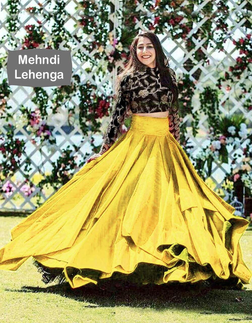 MEHNDI LEHENGA BY FASHID WHOLESALE 01 TO 06 SERIES INDIAN TRADITIONAL BEAUTIFUL STYLISH DESIGNER BANARASI SILK JACQUARD EMBROIDERED PARTY WEAR BANGALORI SILK LEHENGAS AT WHOLESALE PRICE