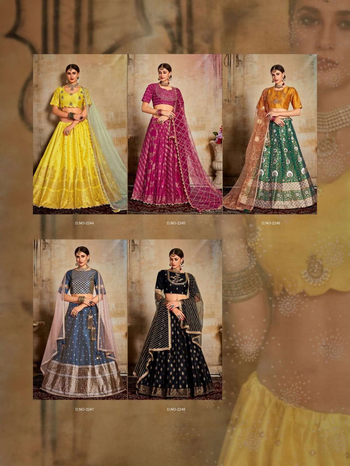 SUVARNA BY ANANDAM 2244 TO 2248 SERIES DESIGNER BEAUTIFUL NAVRATRI COLLECTION OCCASIONAL WEAR & PARTY WEAR FANCY LEHENGAS AT WHOLESALE PRICE