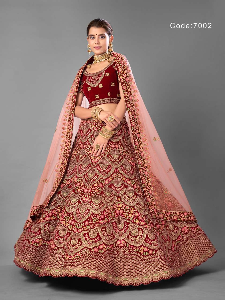 ARYA VOL-18 BY ARYA DESIGNS 7001 TO 7012 SERIES DESIGNER BEAUTIFUL WEDDING COLLECTION OCCASIONAL WEAR & PARTY WEAR VELVET LEHENGAS AT WHOLESALE PRICE
