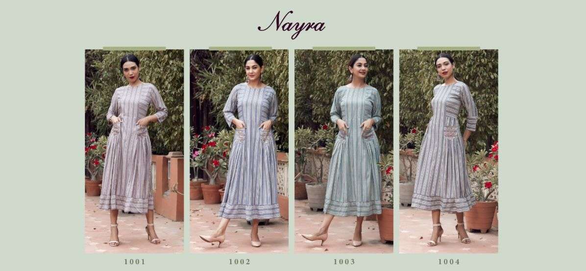 PARINIKA BY NAYRA 1001 TO 1004 SERIES DESIGNER STYLISH FANCY COLORFUL BEAUTIFUL PARTY WEAR & ETHNIC WEAR COLLECTION FANCY KURTIS AT WHOLESALE PRICE