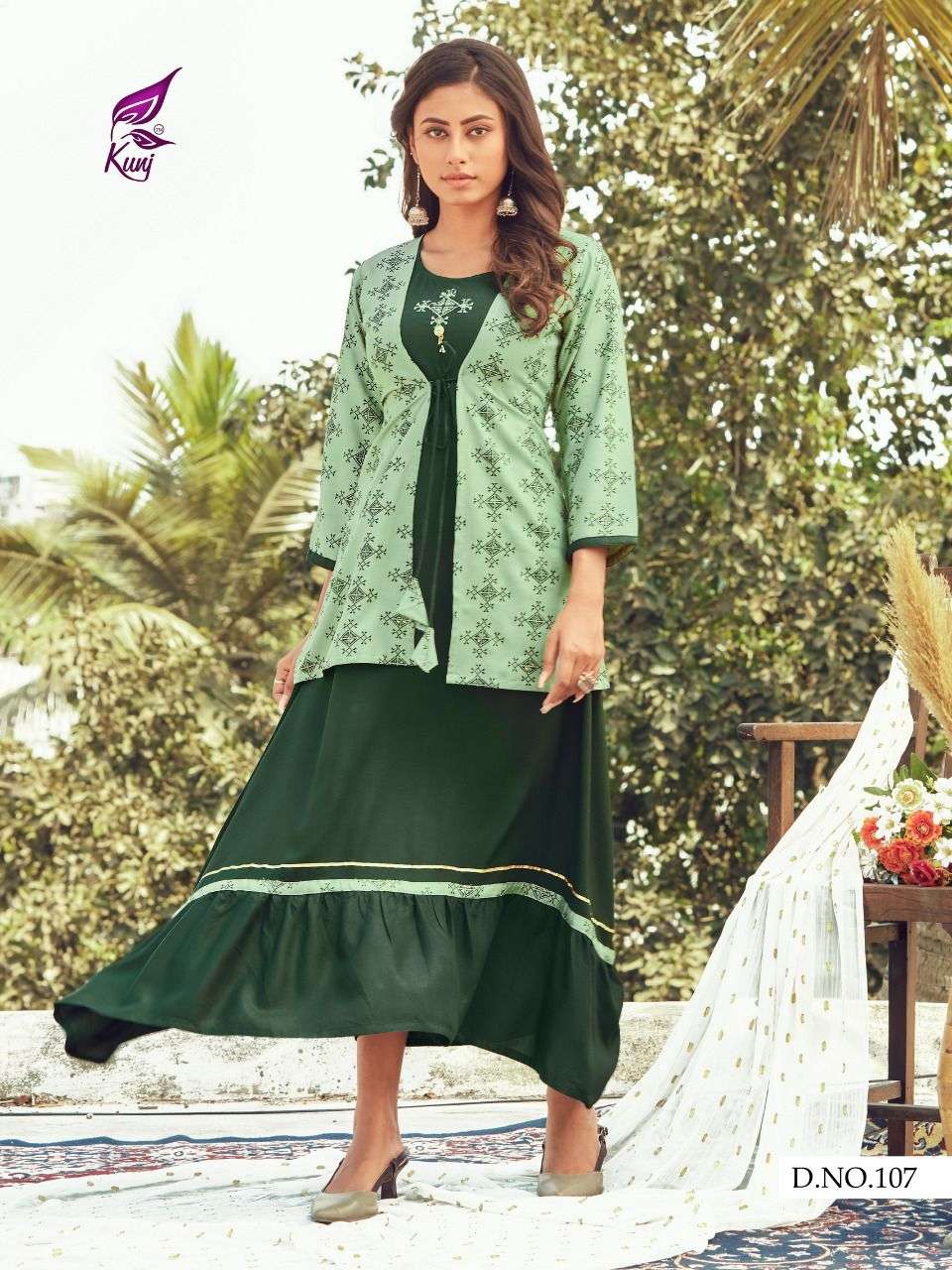 SENORITA VOL-1 BY KUNJ 101 TO 108 SERIES DESIGNER STYLISH FANCY COLORFUL BEAUTIFUL PARTY WEAR & ETHNIC WEAR COLLECTION RAYON PRINT GOWNS AT WHOLESALE PRICE