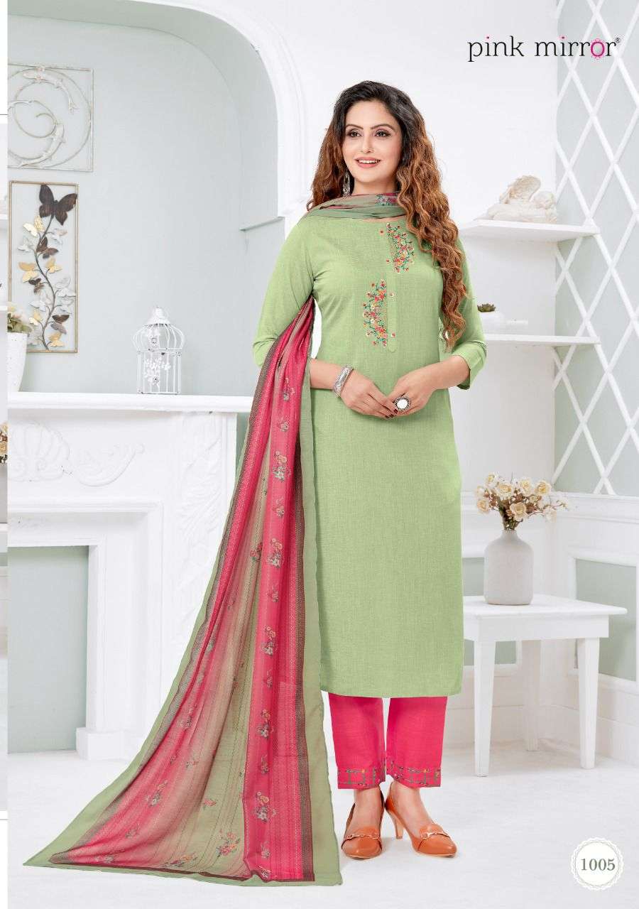 SERENITY BY PINK MIRROR 1001 TO 1006 SERIES BEAUTIFUL SUITS COLORFUL STYLISH FANCY CASUAL WEAR & ETHNIC WEAR VISCOSE SILK EMBROIDERED DRESSES AT WHOLESALE PRICE
