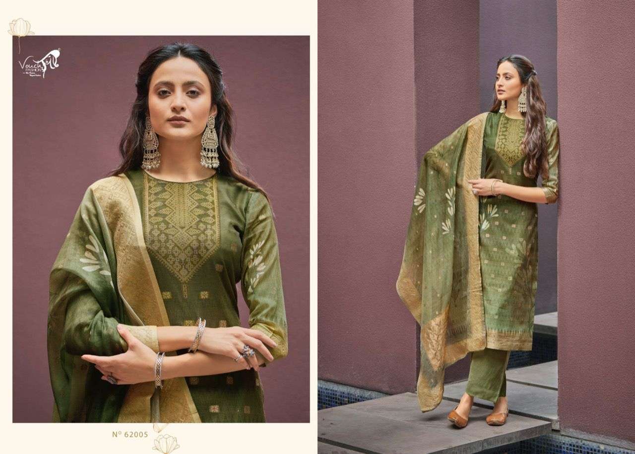 RIMJHIM BY VOUCHE 62000 TO 62006 SERIES BEAUTIFUL SUITS COLORFUL STYLISH FANCY CASUAL WEAR & ETHNIC WEAR CHANDERI JACQUARD DIGITAL PRINT DRESSES AT WHOLESALE PRICE