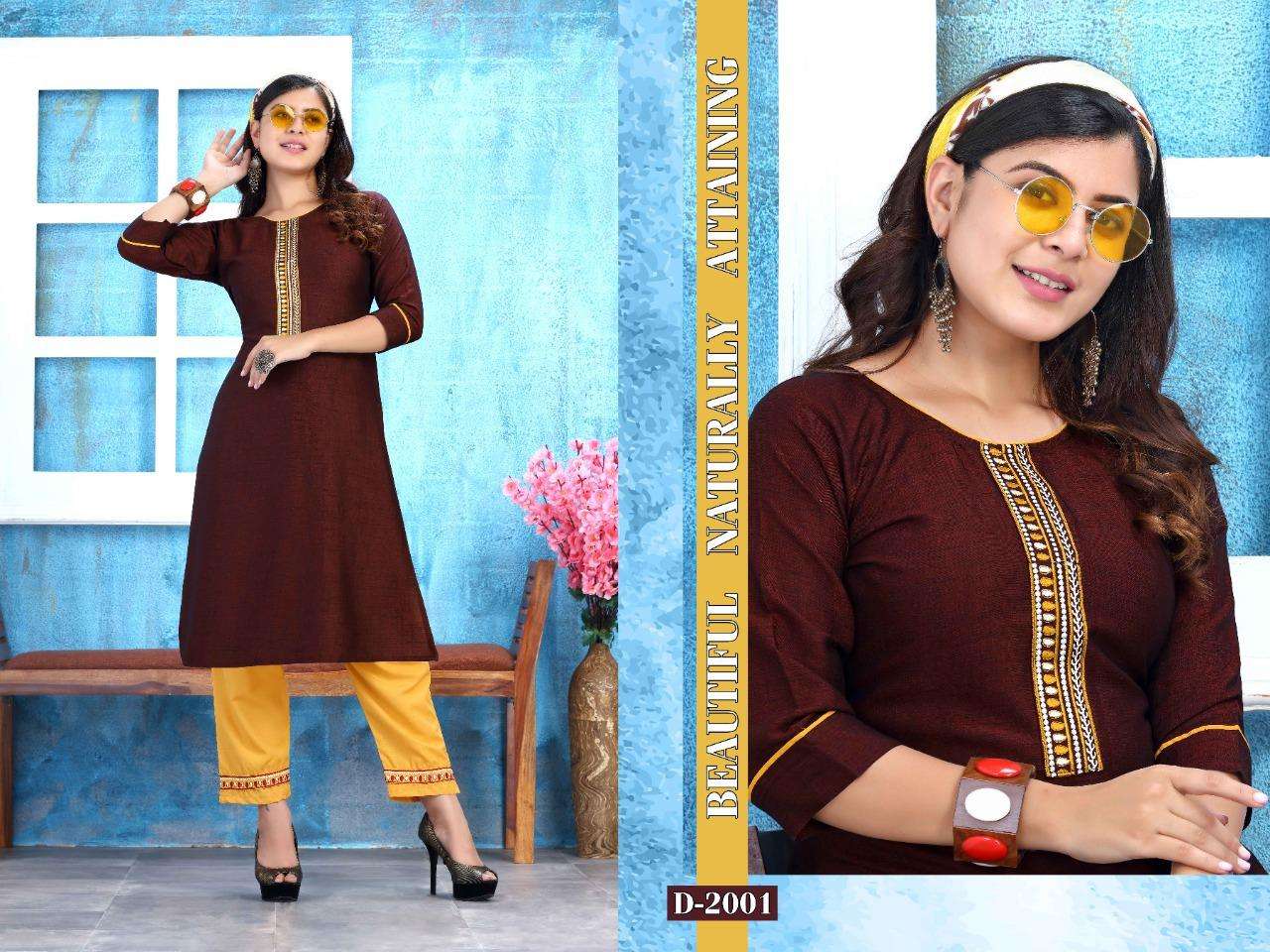 KESAR VOL-2 BY TRENDY 2001 TO 2008 SERIES DESIGNER STYLISH FANCY COLORFUL BEAUTIFUL PARTY WEAR & ETHNIC WEAR COLLECTION RAYON TWO TONE KURTIS WITH BOTTOM AT WHOLESALE PRICE