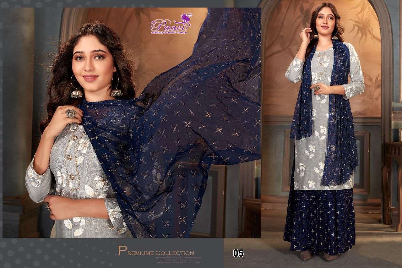 CARON BY PAAVI 01 TO 06 SERIES BEAUTIFUL SUITS COLORFUL STYLISH FANCY CASUAL WEAR & ETHNIC WEAR RAYON EMBROIDERED DRESSES AT WHOLESALE PRICE
