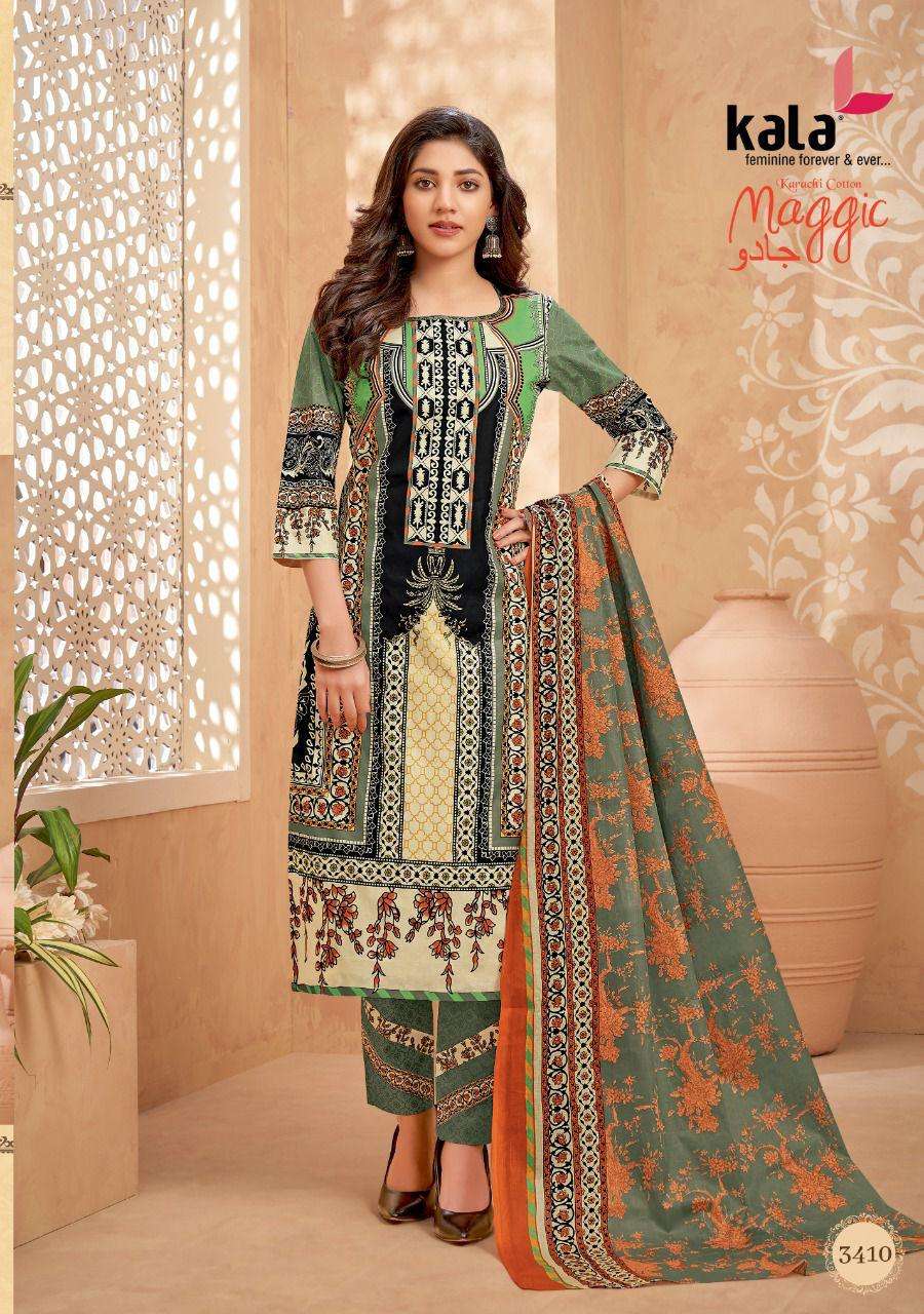 MAGIC VOL-15 BY KALA 3401 TO 3412 SERIES BEAUTIFUL SUITS COLORFUL STYLISH FANCY CASUAL WEAR & ETHNIC WEAR PURE COTTON DRESSES AT WHOLESALE PRICE