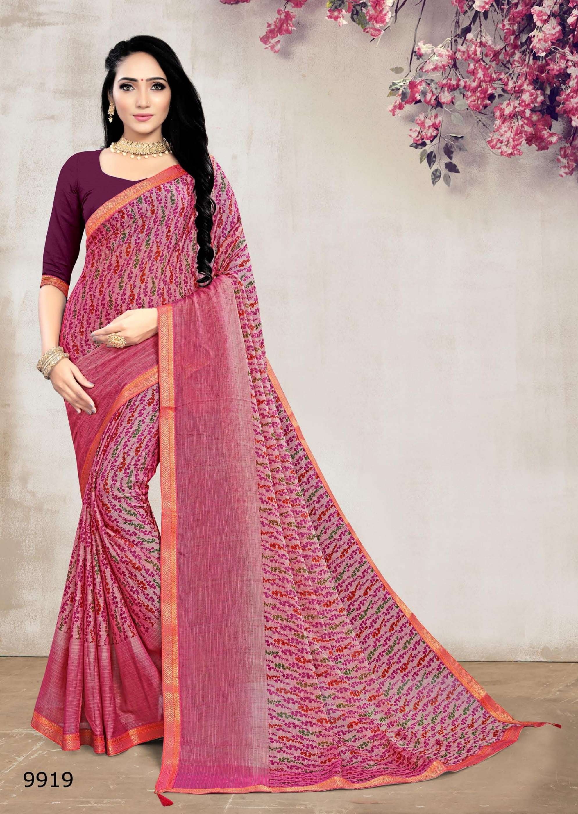 KALPANA BY BARGAD INDIAN TRADITIONAL WEAR COLLECTION BEAUTIFUL STYLISH FANCY COLORFUL PARTY WEAR & OCCASIONAL WEAR CHIFFON PRINT SAREES AT WHOLESALE PRICE