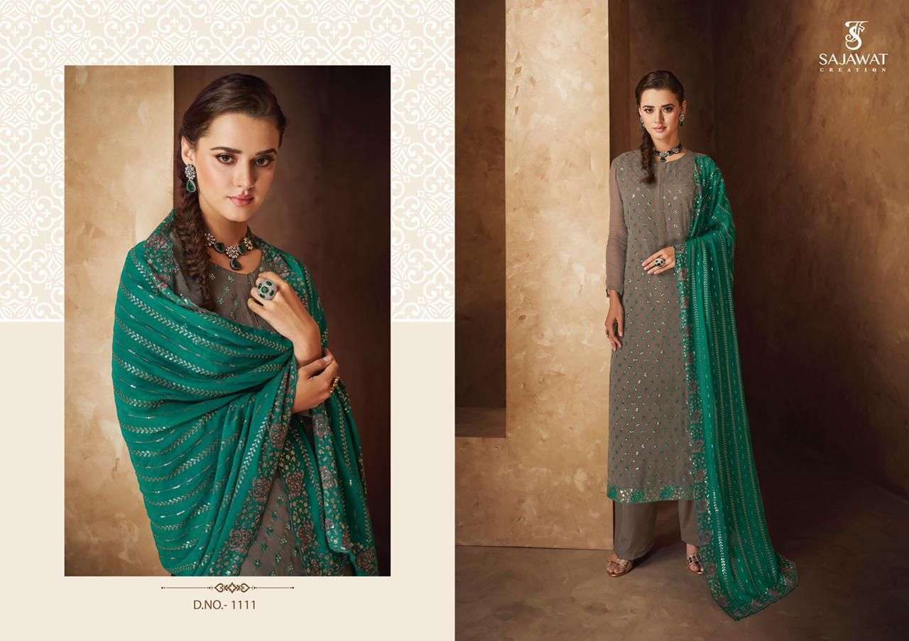 PANKHI VOL-2 BY SAJAWAT CREATION 1111 TO 1114 SERIES BEAUTIFUL SUITS COLORFUL STYLISH FANCY CASUAL WEAR & ETHNIC WEAR HEAVY FAUX GEORGETTE DRESSES AT WHOLESALE PRICE