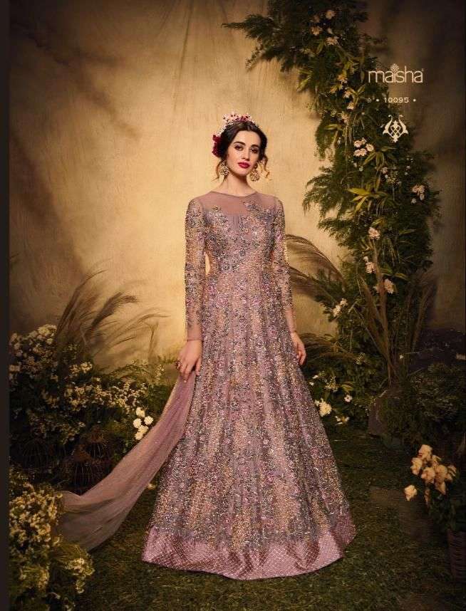 Aafreen Vol-3 By Maisha 10091 To 10095 Series Beautiful Stylish Anarkali Suits Fancy Colorful Casual Wear & Ethnic Wear & Ready To Wear Net/Georgette Embroidered Dresses At Wholesale Price