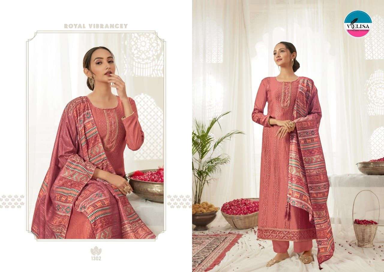 NAAZ BY VELISA 1301 TO 1304 SERIES BEAUTIFUL SUITS COLORFUL STYLISH FANCY CASUAL WEAR & ETHNIC WEAR PARAMPARA SILK EMBROIDERED DRESSES AT WHOLESALE PRICE