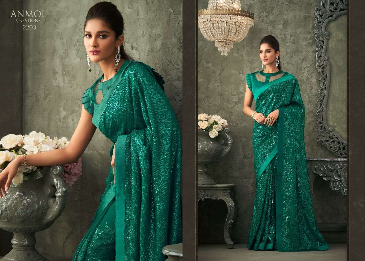INNARA VOL-2 BY ANMOL CREATION 2201 TO 2211 SERIES INDIAN TRADITIONAL WEAR COLLECTION BEAUTIFUL STYLISH FANCY COLORFUL PARTY WEAR & OCCASIONAL WEAR GEORGETTE SAREES AT WHOLESALE PRICE