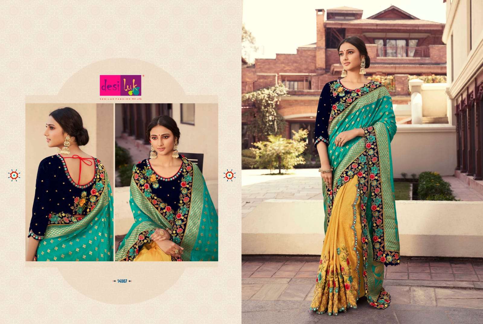 DESI LUK VOL-45 BY DESI LUK 10004 TO 10014 SERIES INDIAN TRADITIONAL WEAR COLLECTION BEAUTIFUL STYLISH FANCY COLORFUL PARTY WEAR & OCCASIONAL WEAR GEORGETTE SAREES AT WHOLESALE PRICE