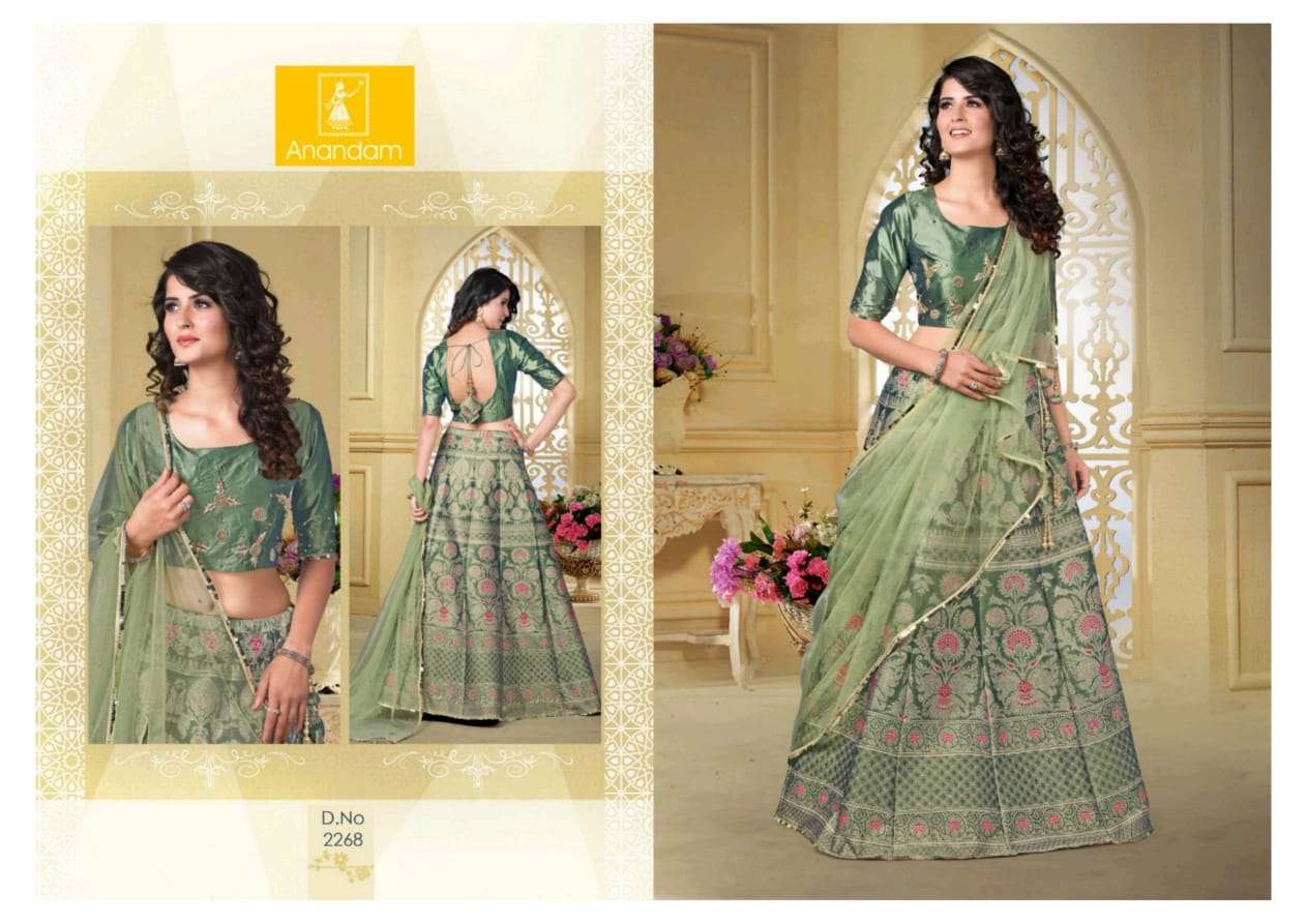 SUVARNA VOL-2 BY ANANDAM 2268 TO 2272 SERIES DESIGNER BEAUTIFUL NAVRATRI COLLECTION OCCASIONAL WEAR & PARTY WEAR FANCY LEHENGAS AT WHOLESALE PRICE
