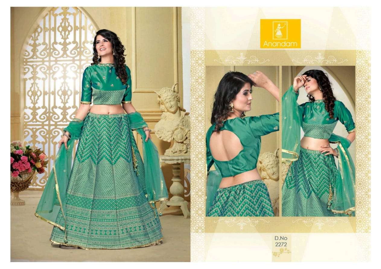 SUVARNA VOL-2 BY ANANDAM 2268 TO 2272 SERIES DESIGNER BEAUTIFUL NAVRATRI COLLECTION OCCASIONAL WEAR & PARTY WEAR FANCY LEHENGAS AT WHOLESALE PRICE