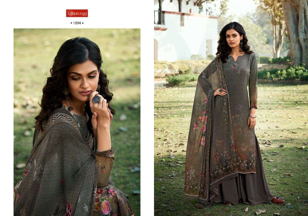 CAFE LATTE VOL-10 BY VISHWAM FABRICS 1089 TO 1098 SERIES INDIAN TRADITIONAL WEAR COLLECTION BEAUTIFUL STYLISH FANCY COLORFUL PARTY WEAR & OCCASIONAL WEAR HEAVY CREPE PRINT DRESSES AT WHOLESALE PRICE