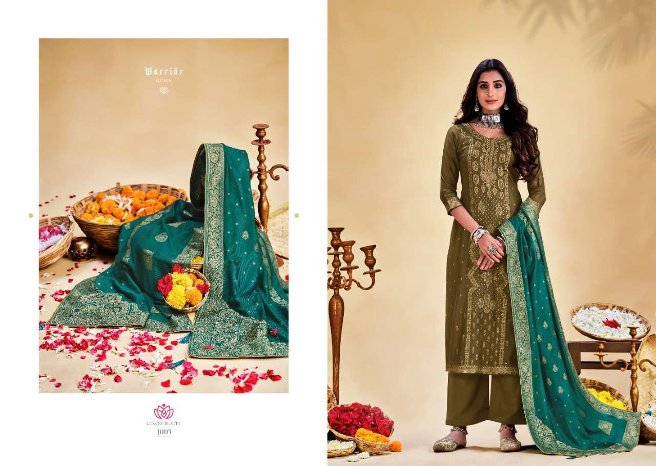SAFFA BY VIONA SUITS 1001 TO 1008 SERIES BEAUTIFUL SUITS COLORFUL STYLISH FANCY CASUAL WEAR & ETHNIC WEAR PURE WOOL JACQUARD DRESSES AT WHOLESALE PRICE