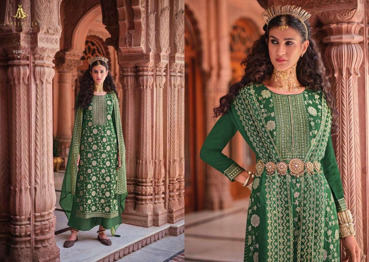 JAMDANI BY CINDERELLA 91001 TO 91006 SERIES BEAUTIFUL SUITS COLORFUL STYLISH FANCY CASUAL WEAR & ETHNIC WEAR PURE PASHMINA DRESSES AT WHOLESALE PRICE