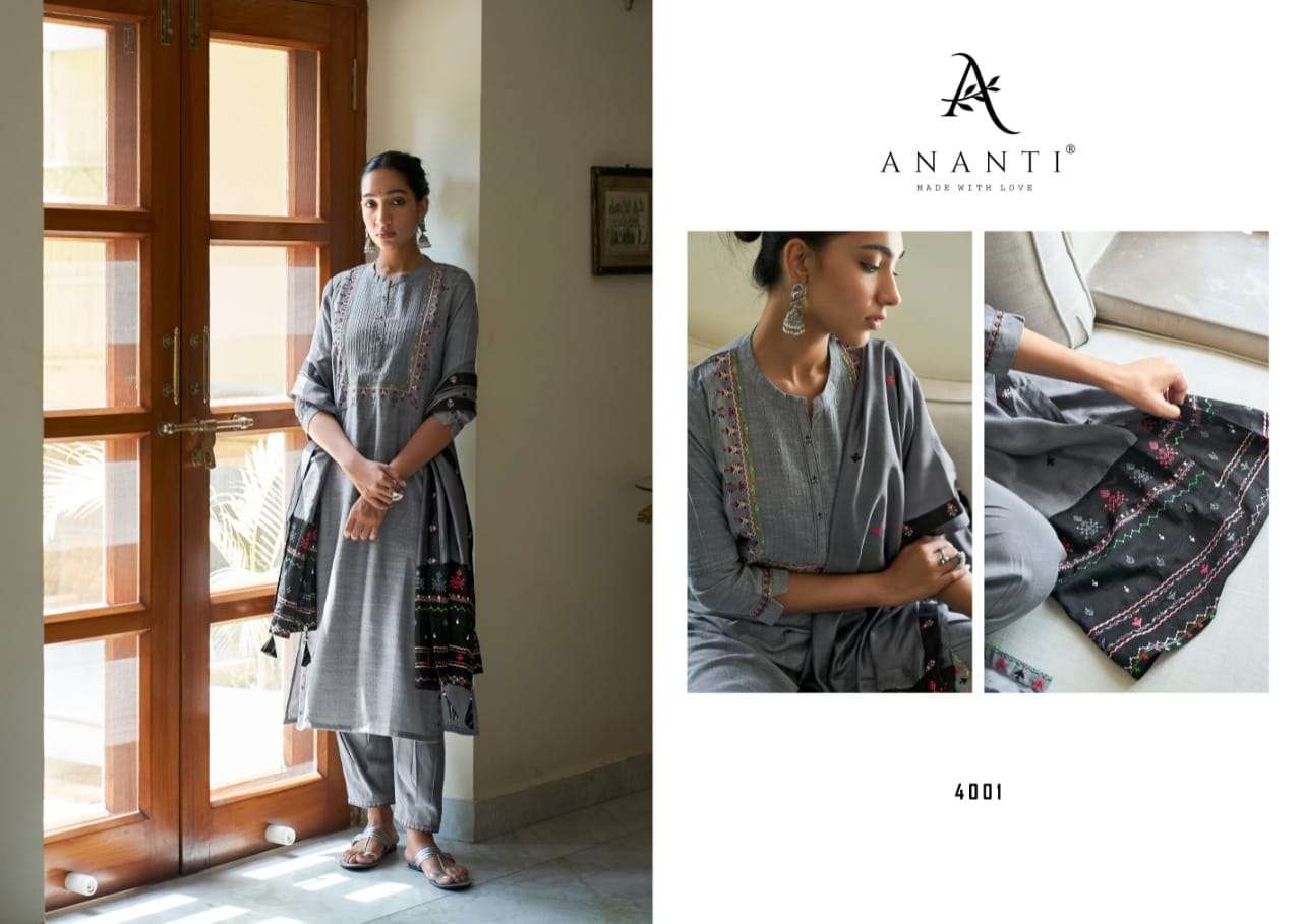 AASHARO BY ANANTI 4001 TO 4005 SERIES BEAUTIFUL SUITS COLORFUL STYLISH FANCY CASUAL WEAR & ETHNIC WEAR VISCOSE SILK EMBROIDERED DRESSES AT WHOLESALE PRICE