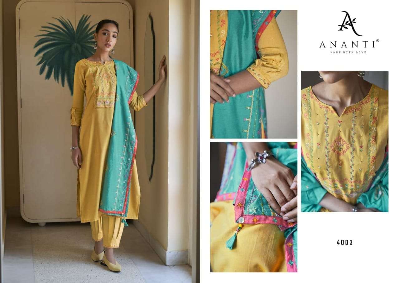 AASHARO BY ANANTI 4001 TO 4005 SERIES BEAUTIFUL SUITS COLORFUL STYLISH FANCY CASUAL WEAR & ETHNIC WEAR VISCOSE SILK EMBROIDERED DRESSES AT WHOLESALE PRICE