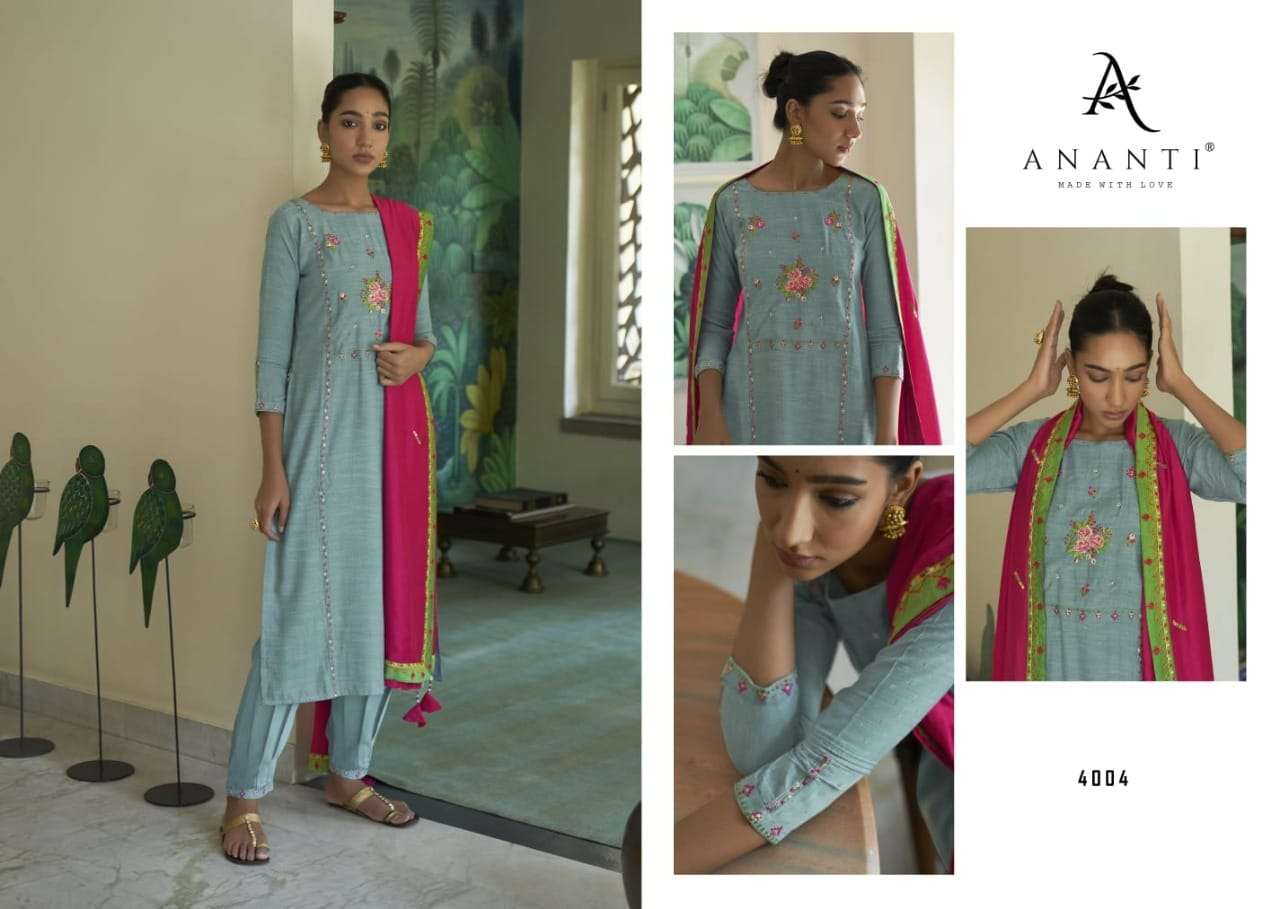 AASHARO BY ANANTI 4001 TO 4005 SERIES BEAUTIFUL SUITS COLORFUL STYLISH FANCY CASUAL WEAR & ETHNIC WEAR VISCOSE SILK EMBROIDERED DRESSES AT WHOLESALE PRICE