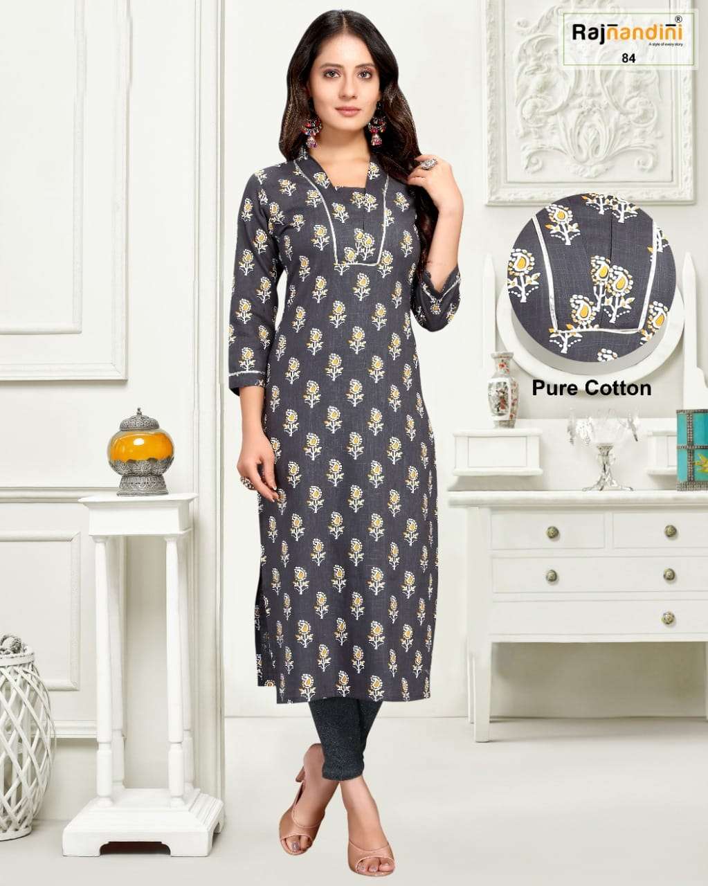 PRINT VOL-28 BY RAJNANDINI 83 TO 86 SERIES DESIGNER STYLISH FANCY COLORFUL BEAUTIFUL PARTY WEAR & ETHNIC WEAR COLLECTION PURE COTTON PRINT KURTIS AT WHOLESALE PRICE