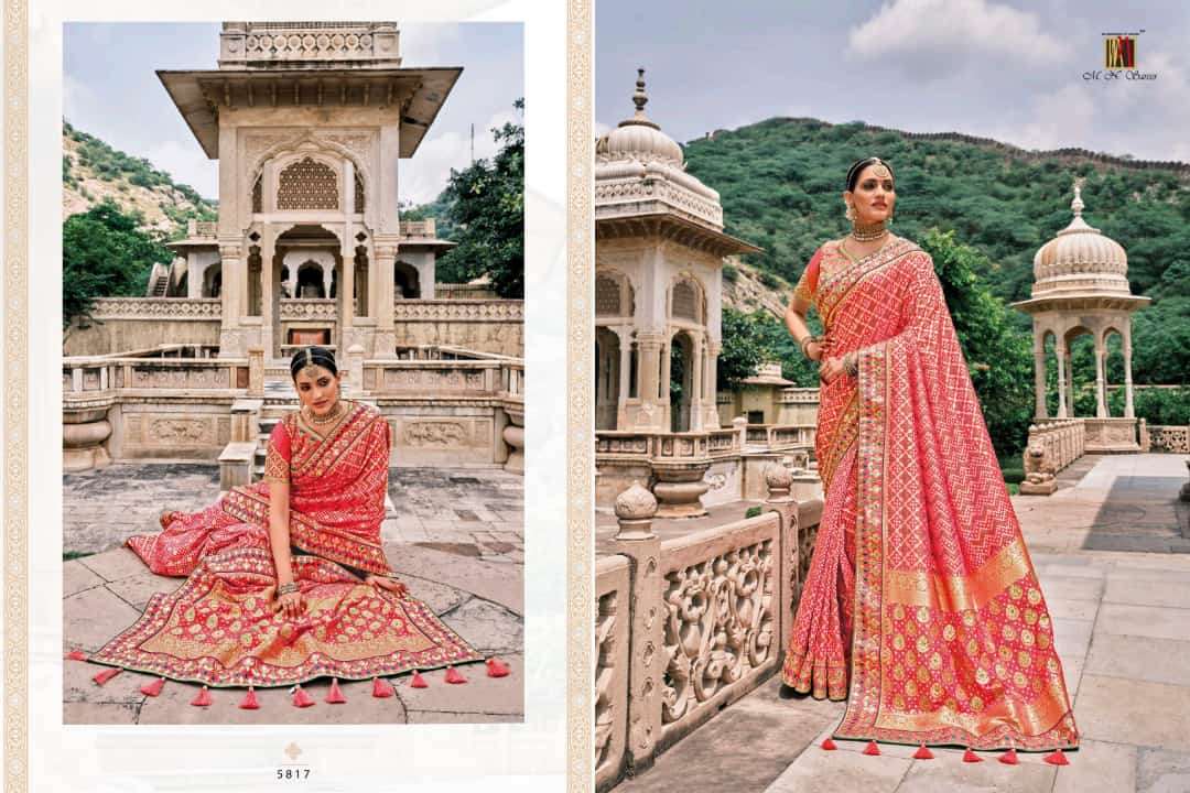 RAJ GHARANA BY M N SAREES 5801 TO 5819 SERIES INDIAN TRADITIONAL WEAR COLLECTION BEAUTIFUL STYLISH FANCY COLORFUL PARTY WEAR & OCCASIONAL WEAR FANCY SAREES AT WHOLESALE PRICE
