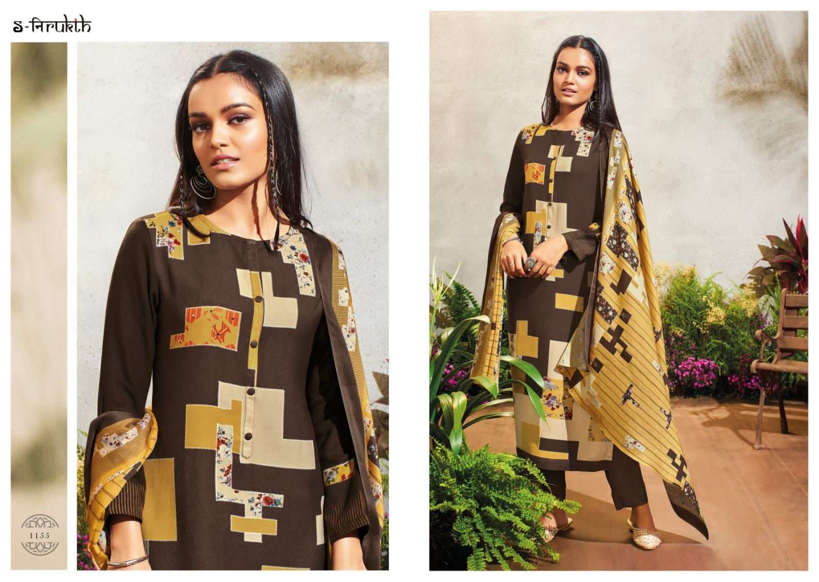 SABA BY S-NIRUKTH BEAUTIFUL SUITS COLORFUL STYLISH FANCY CASUAL WEAR & ETHNIC WEAR PASHMINA TWILL PRINT DRESSES AT WHOLESALE PRICE