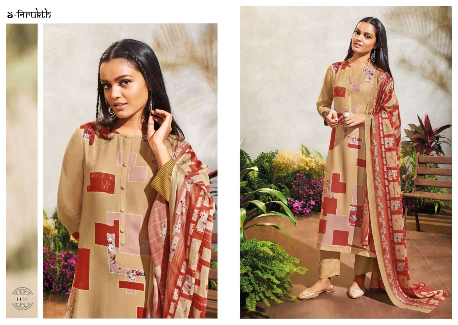 SABA BY S-NIRUKTH BEAUTIFUL SUITS COLORFUL STYLISH FANCY CASUAL WEAR & ETHNIC WEAR PASHMINA TWILL PRINT DRESSES AT WHOLESALE PRICE