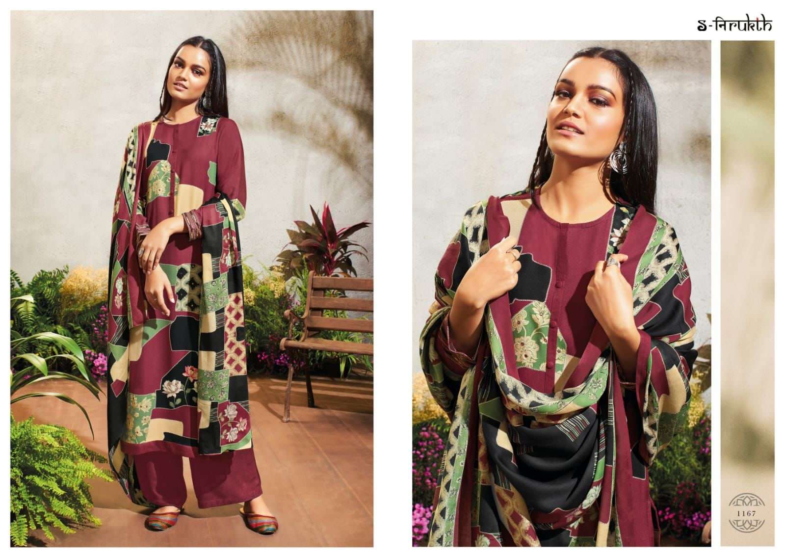 SABA BY S-NIRUKTH BEAUTIFUL SUITS COLORFUL STYLISH FANCY CASUAL WEAR & ETHNIC WEAR PASHMINA TWILL PRINT DRESSES AT WHOLESALE PRICE