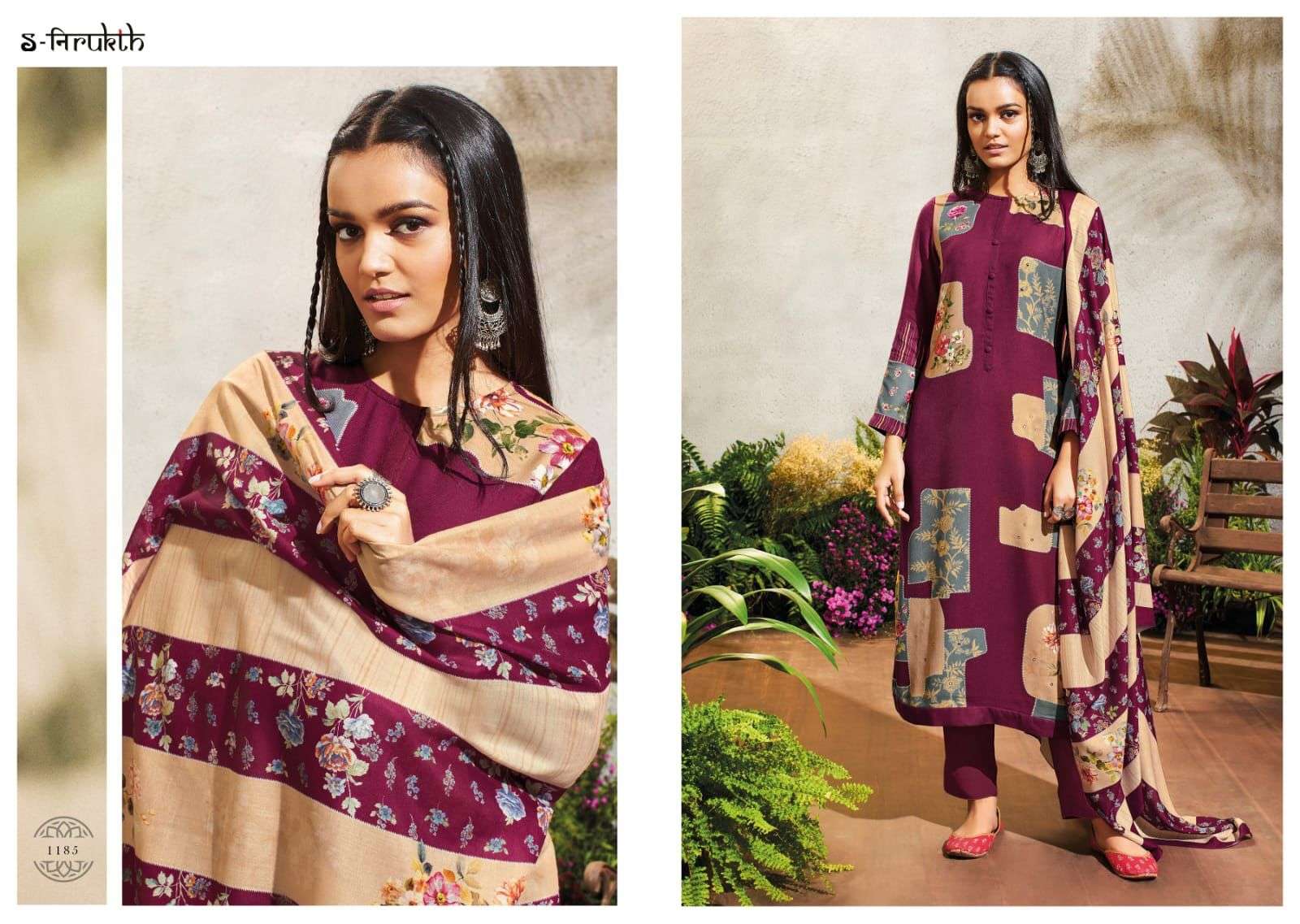 SABA BY S-NIRUKTH BEAUTIFUL SUITS COLORFUL STYLISH FANCY CASUAL WEAR & ETHNIC WEAR PASHMINA TWILL PRINT DRESSES AT WHOLESALE PRICE