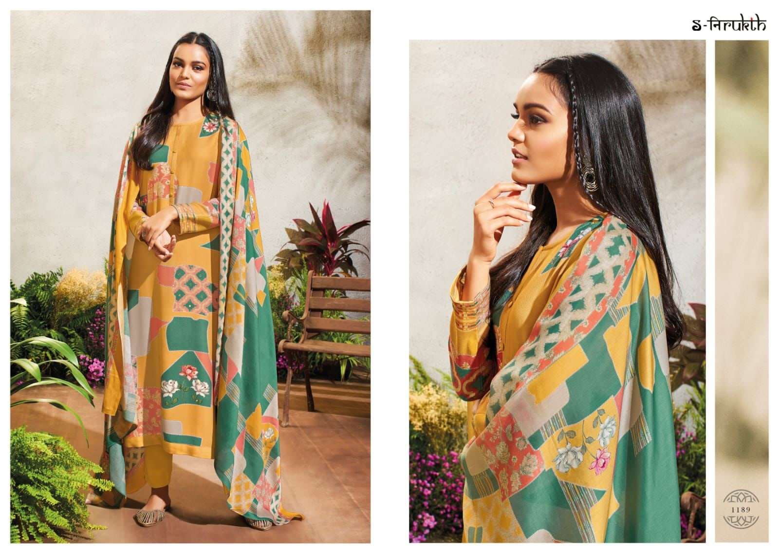 SABA BY S-NIRUKTH BEAUTIFUL SUITS COLORFUL STYLISH FANCY CASUAL WEAR & ETHNIC WEAR PASHMINA TWILL PRINT DRESSES AT WHOLESALE PRICE