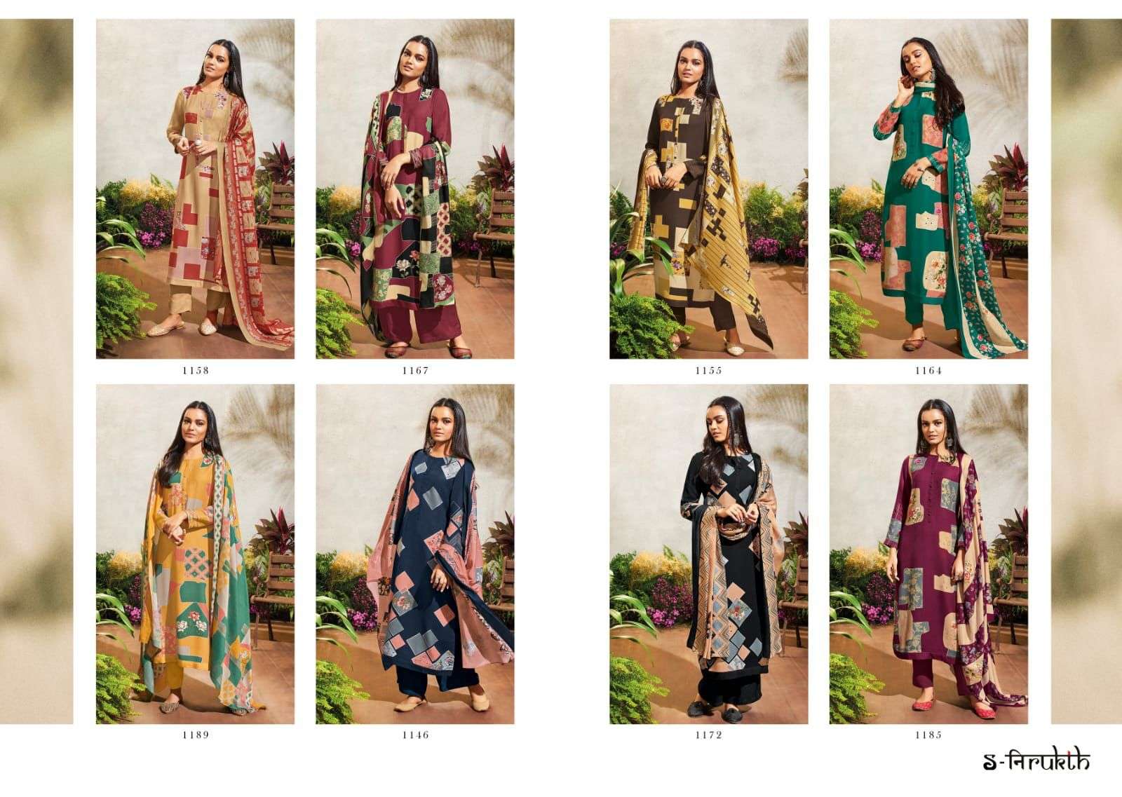 SABA BY S-NIRUKTH BEAUTIFUL SUITS COLORFUL STYLISH FANCY CASUAL WEAR & ETHNIC WEAR PASHMINA TWILL PRINT DRESSES AT WHOLESALE PRICE