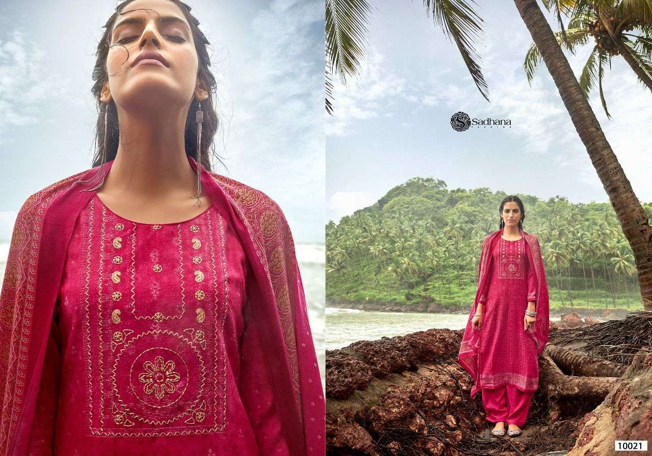 ZOHEEN BY SADHANA FASHION 10021 TO 10030 SERIES INDIAN TRADITIONAL WEAR COLLECTION BEAUTIFUL STYLISH FANCY COLORFUL PARTY WEAR & OCCASIONAL WEAR PURE PASHMIAN DIGITAL PRINT DRESSES AT WHOLESALE PRICE