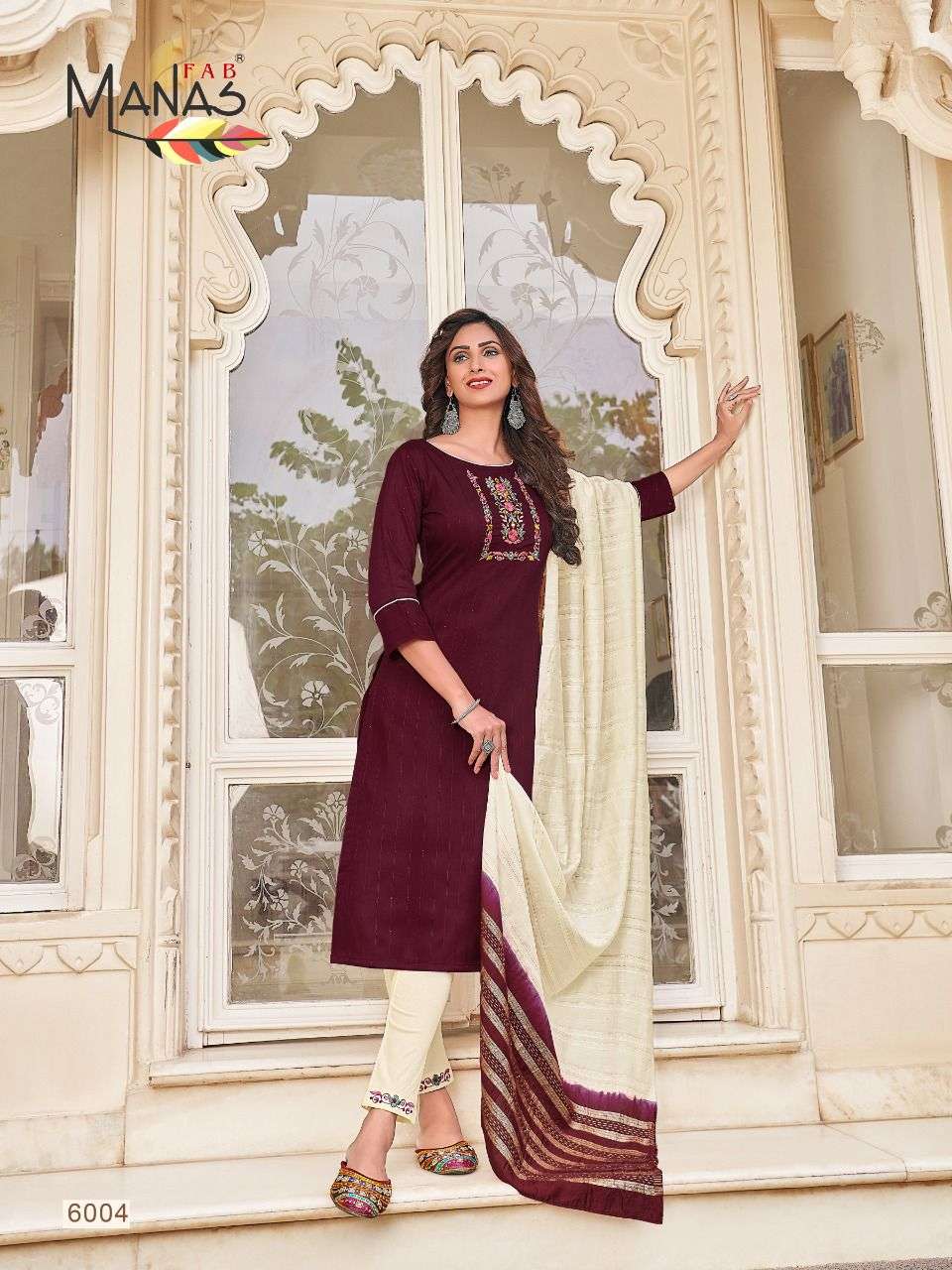 ARINA BY MANAS FAB 6001 TO 6006 SERIES BEAUTIFUL SUITS COLORFUL STYLISH FANCY CASUAL WEAR & ETHNIC WEAR FANCY WEAVING DRESSES AT WHOLESALE PRICE