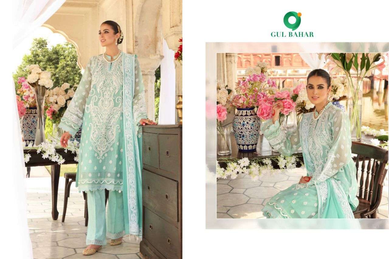 MOHTAAZ BY GUL BAHAR 101 TO 104 SERIES PAKISTANI SUITS BEAUTIFUL FANCY COLORFUL STYLISH PARTY WEAR & OCCASIONAL WEAR HEAVY JAM COTTON EMBROIDERED DRESSES AT WHOLESALE PRICE