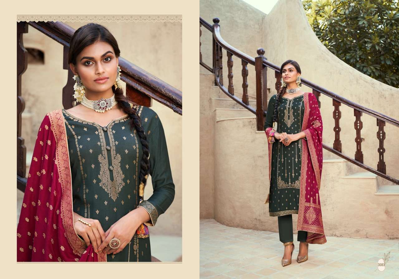 SAFFRON BY CHARMY 3081 TO 3086 SERIES BEAUTIFUL SUITS COLORFUL STYLISH FANCY CASUAL WEAR & ETHNIC WEAR PURE PASHMINA JACQUARD DRESSES AT WHOLESALE PRICE