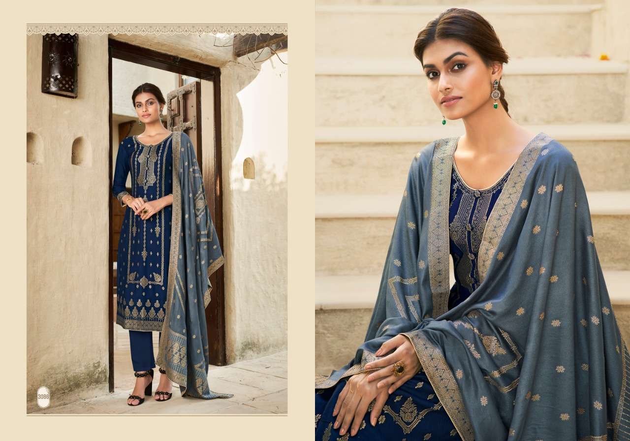 SAFFRON BY CHARMY 3081 TO 3086 SERIES BEAUTIFUL SUITS COLORFUL STYLISH FANCY CASUAL WEAR & ETHNIC WEAR PURE PASHMINA JACQUARD DRESSES AT WHOLESALE PRICE