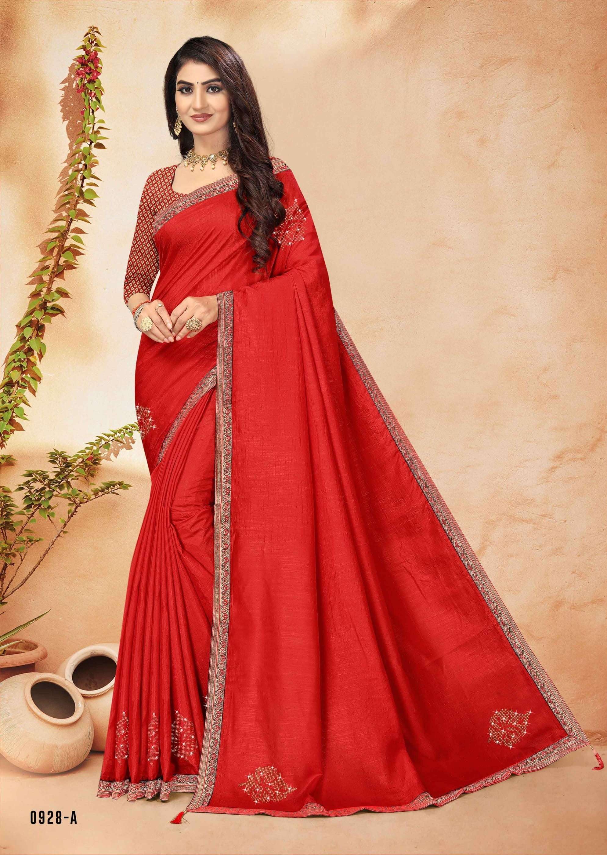 KHEER MOHAN BY INDIAN WOMEN 0928-A TO 0928-H SERIES INDIAN TRADITIONAL WEAR COLLECTION BEAUTIFUL STYLISH FANCY COLORFUL PARTY WEAR & OCCASIONAL WEAR VICHITRA SILK SAREES AT WHOLESALE PRICE
